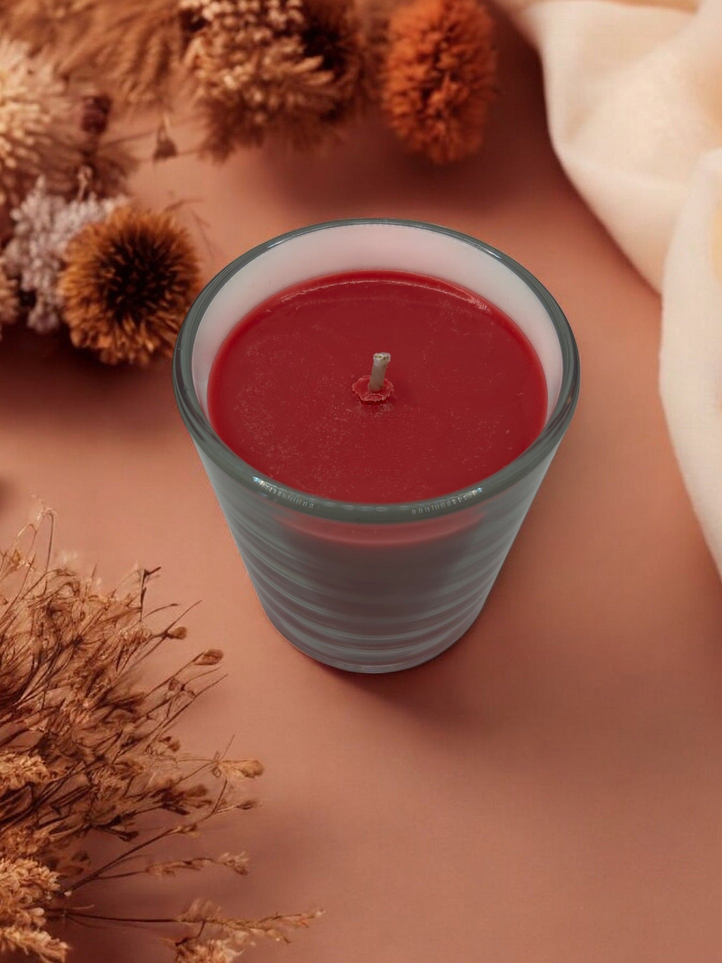 Bougie Artisanale "Valentine", parfum Hibiscus