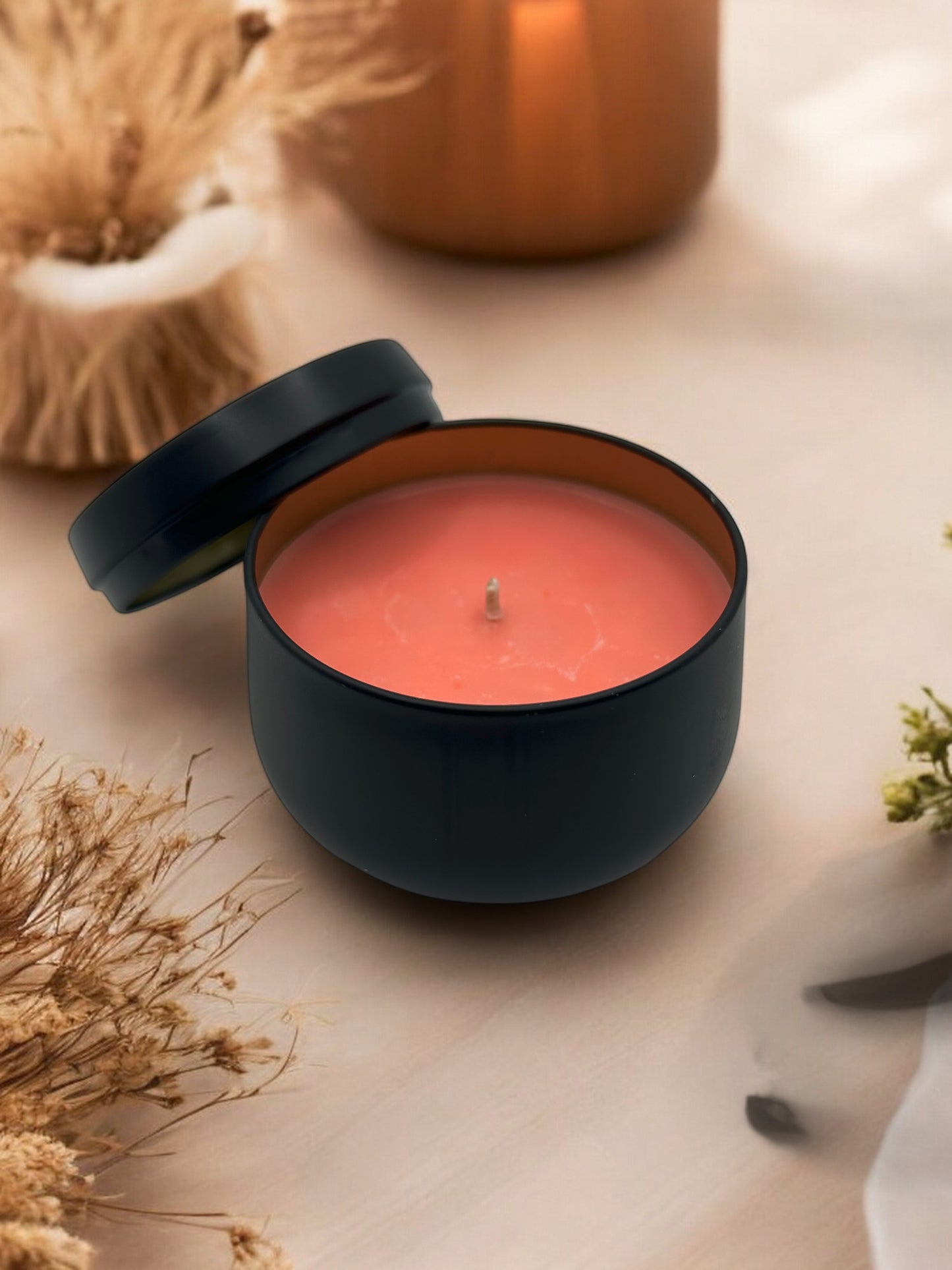 Bougie Artisanale "La Frémissante", parfum Hibiscus