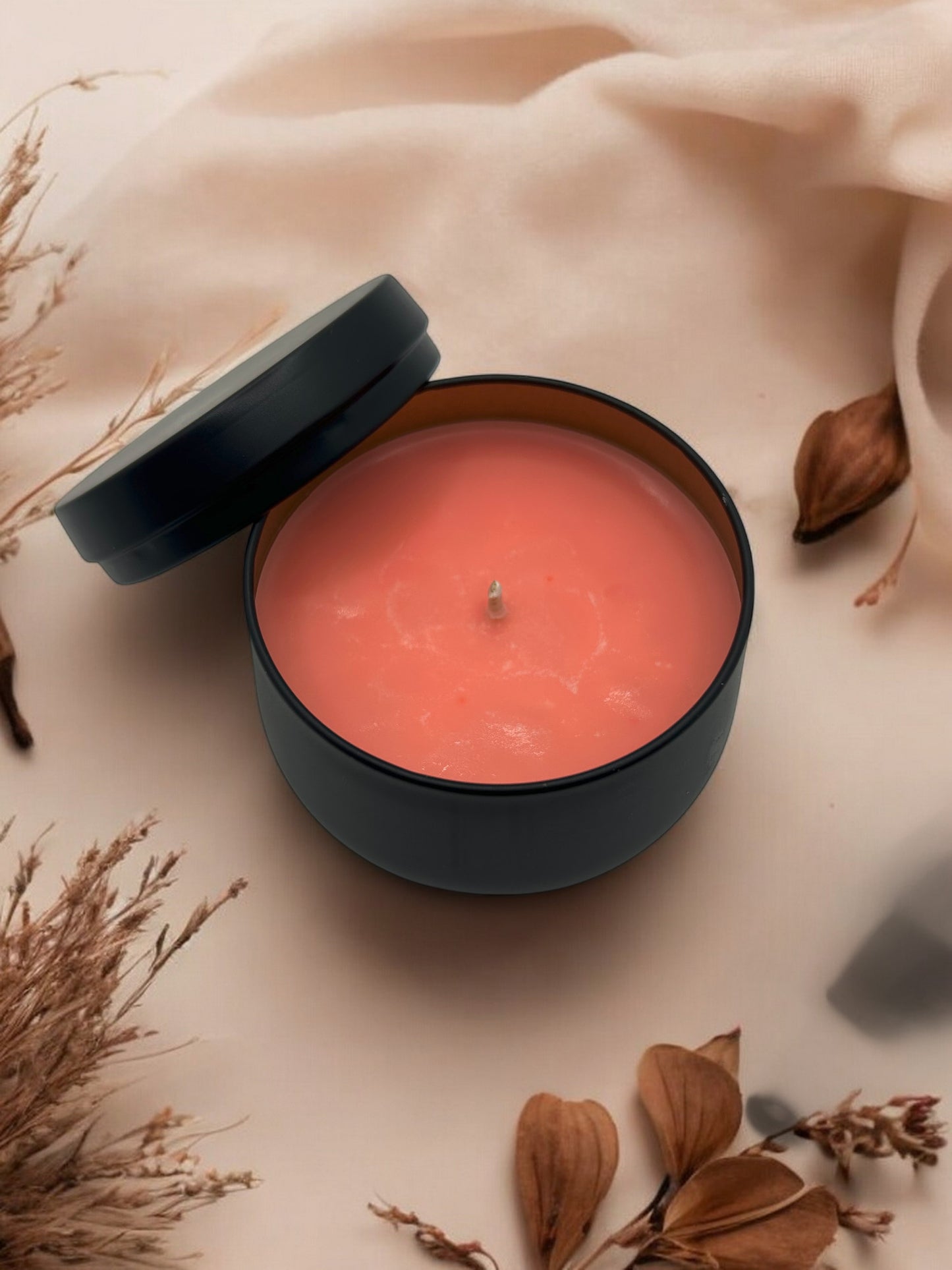 Bougie Artisanale "La Frémissante", parfum Hibiscus