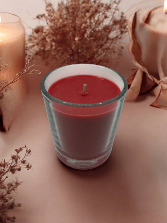 Bougie Artisanale "Valentine", parfum Hibiscus