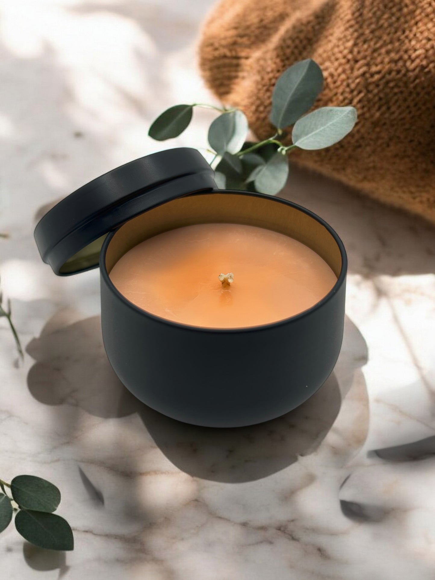 Bougie Artisanale "Chocorine", parfum Mandarine/Chocolat/Vanille