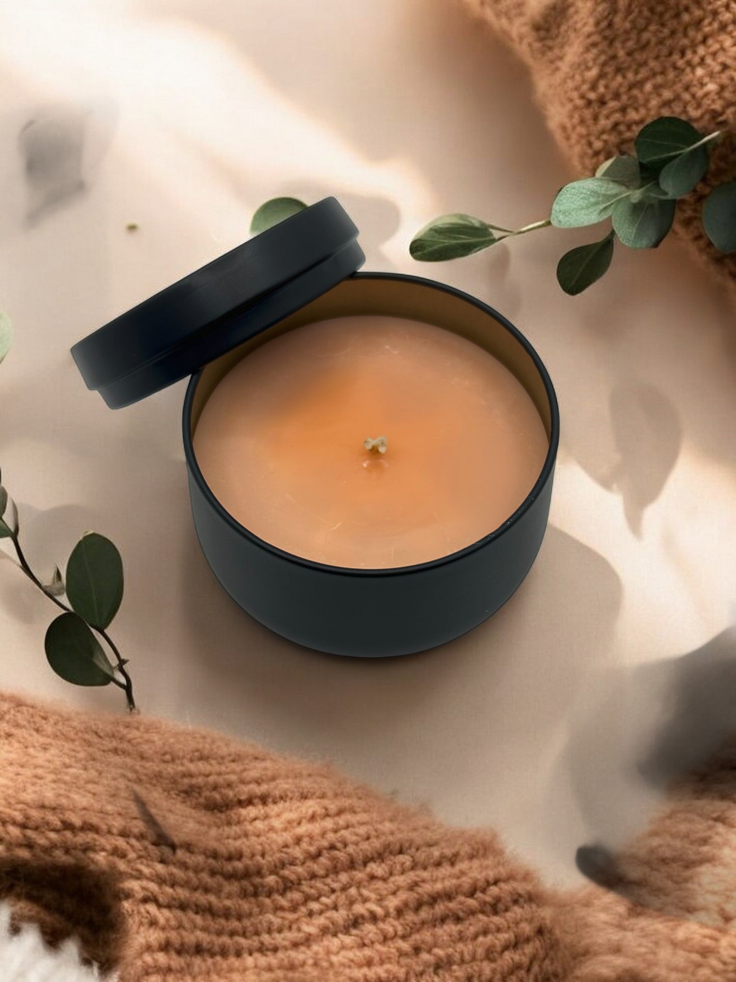 Bougie Artisanale "Chocorine", parfum Mandarine/Chocolat/Vanille