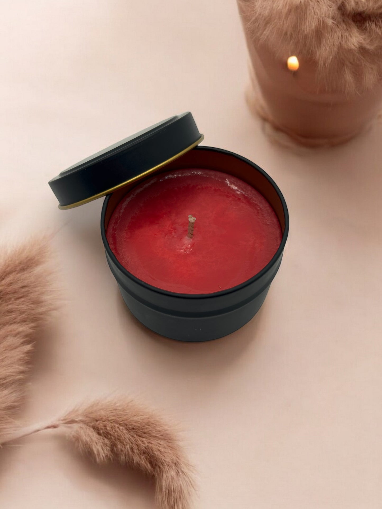 Bougie Artisanale "Le Baiser", parfum Hibiscus