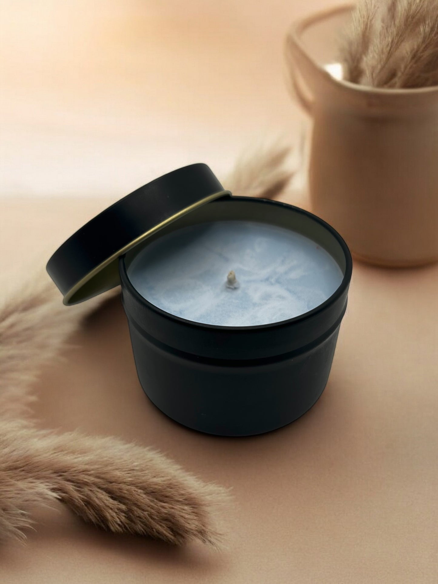 Bougie Artisanale "Le Rêve bleu", parfum Ambre