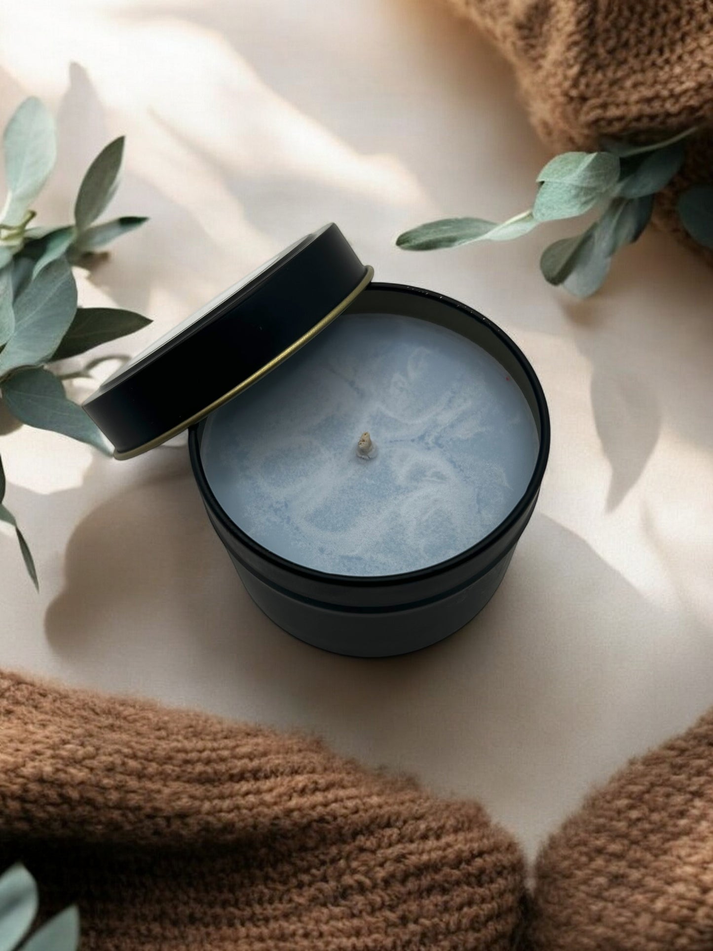 Bougie Artisanale "Le Rêve bleu", parfum Ambre